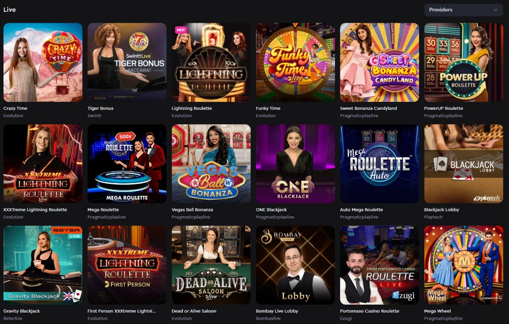 Live Casino games Skycrown