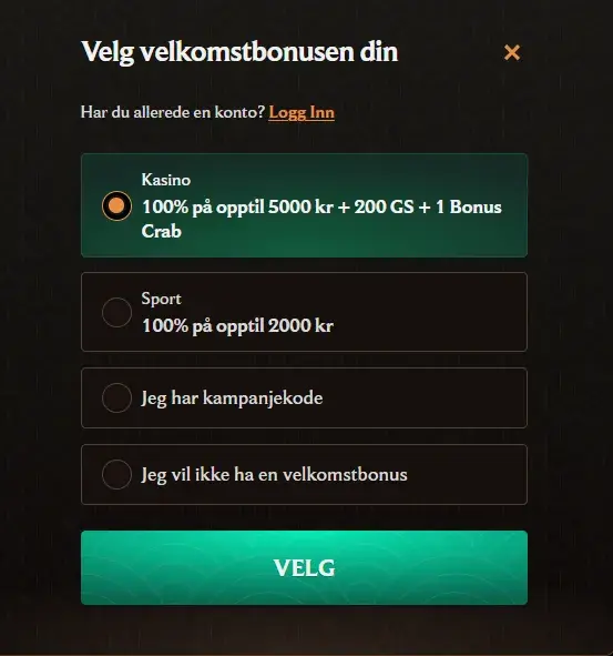 CrownPLay Casino registrer